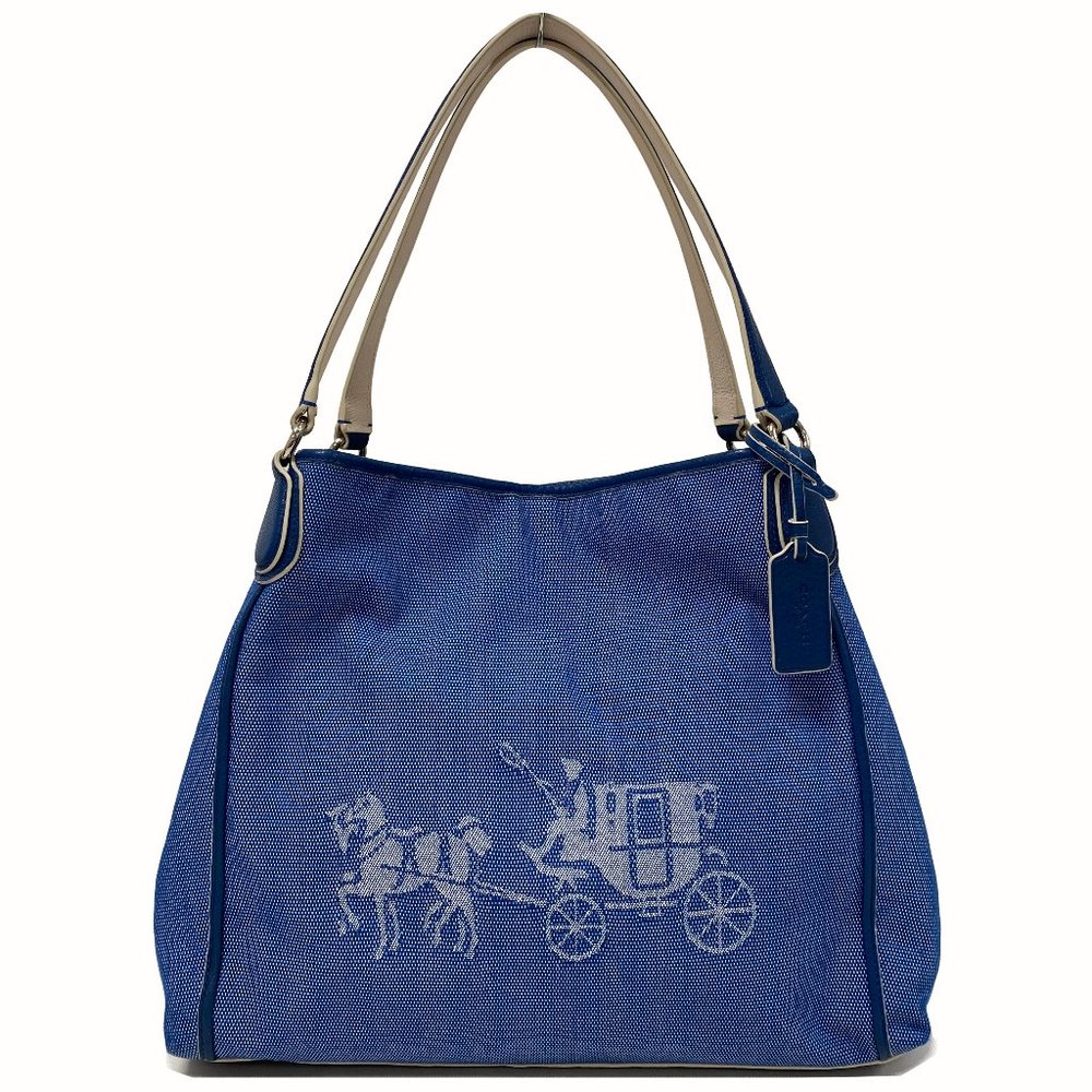 COACH 35344 Edie Denim Blue Canvas Bag